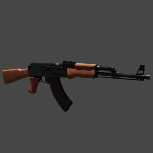 Low poly AK-47 preview image